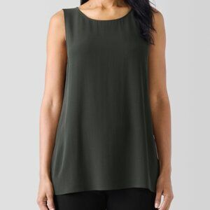 Eileen Fisher silk green tank top size XL